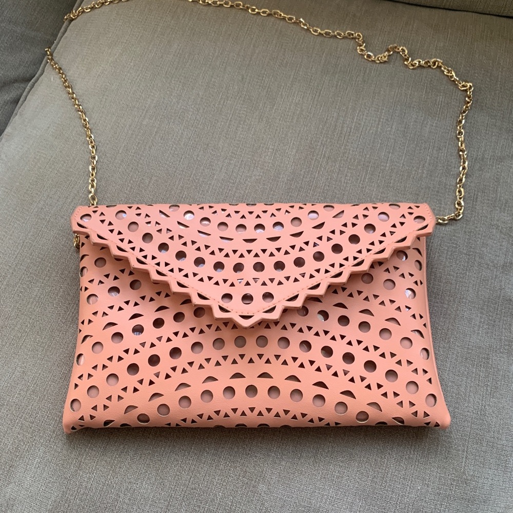 Pink/peach crossbody purse